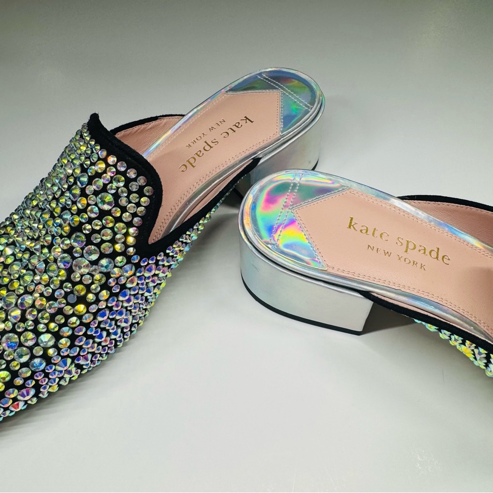 Embellished Black Crystal Mule - Women - Picture 4 of 5